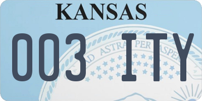 KS license plate 003ITY