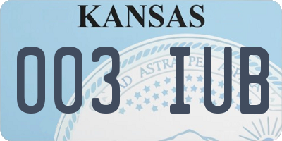 KS license plate 003IUB