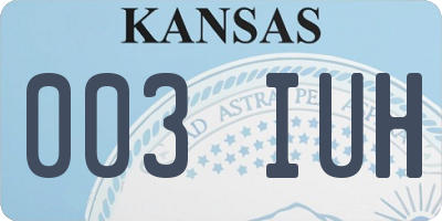 KS license plate 003IUH