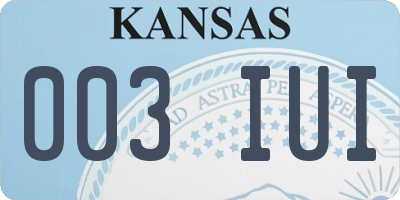 KS license plate 003IUI