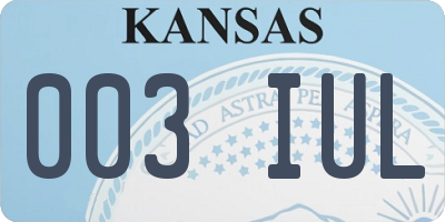KS license plate 003IUL