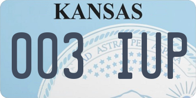 KS license plate 003IUP