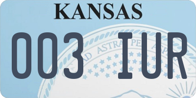 KS license plate 003IUR