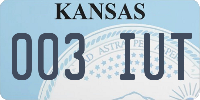 KS license plate 003IUT