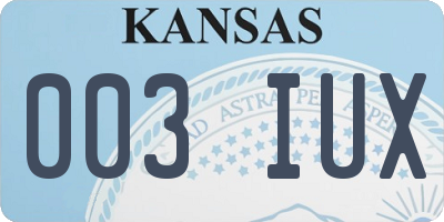 KS license plate 003IUX