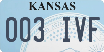 KS license plate 003IVF