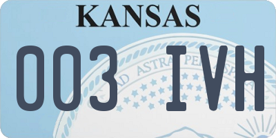KS license plate 003IVH