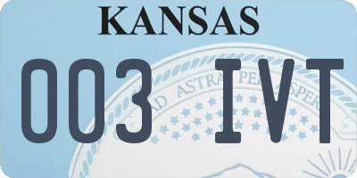 KS license plate 003IVT