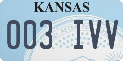 KS license plate 003IVV