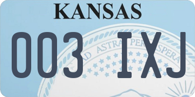 KS license plate 003IXJ