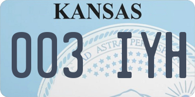 KS license plate 003IYH