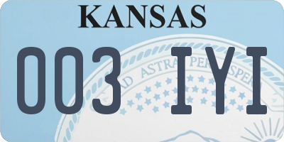 KS license plate 003IYI