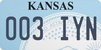 KS license plate 003IYN