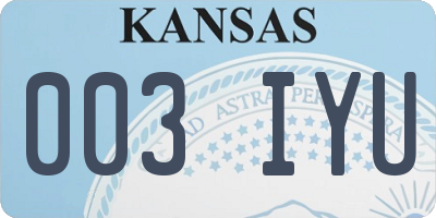 KS license plate 003IYU