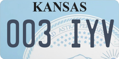 KS license plate 003IYV
