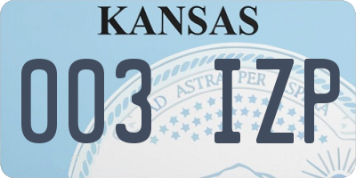 KS license plate 003IZP