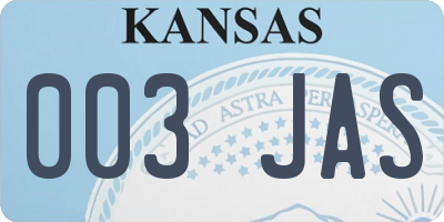 KS license plate 003JAS