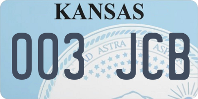 KS license plate 003JCB