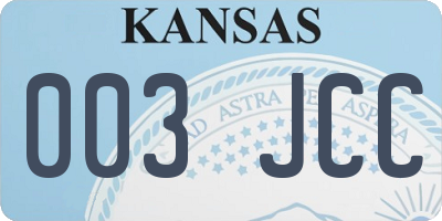 KS license plate 003JCC