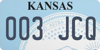 KS license plate 003JCQ