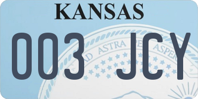 KS license plate 003JCY
