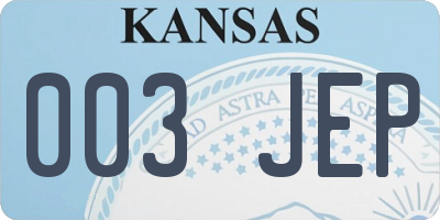 KS license plate 003JEP