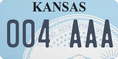 KS license plate 004AAA