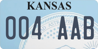 KS license plate 004AAB