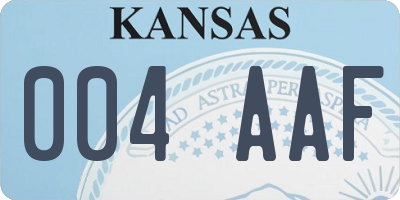 KS license plate 004AAF