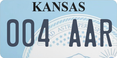 KS license plate 004AAR