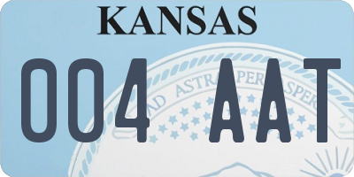 KS license plate 004AAT