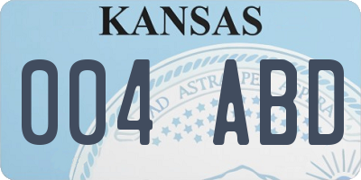 KS license plate 004ABD