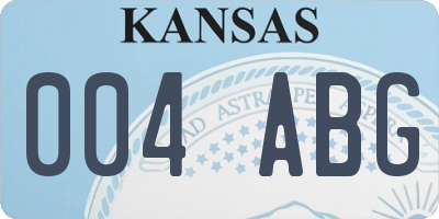 KS license plate 004ABG