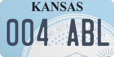KS license plate 004ABL
