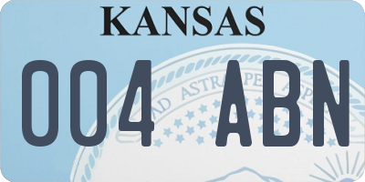 KS license plate 004ABN