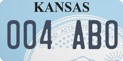 KS license plate 004ABO