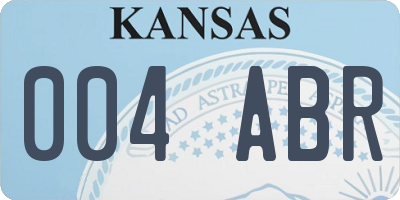 KS license plate 004ABR