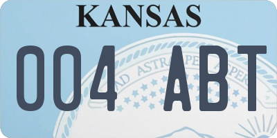 KS license plate 004ABT