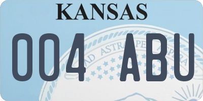 KS license plate 004ABU