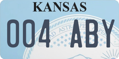 KS license plate 004ABY
