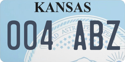 KS license plate 004ABZ