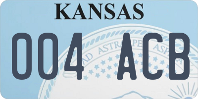 KS license plate 004ACB