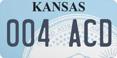 KS license plate 004ACD