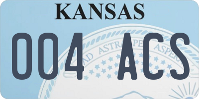 KS license plate 004ACS