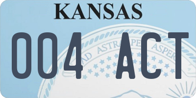 KS license plate 004ACT