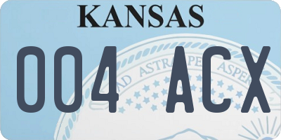 KS license plate 004ACX