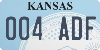 KS license plate 004ADF