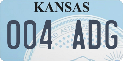 KS license plate 004ADG