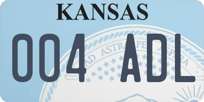 KS license plate 004ADL