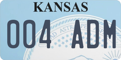 KS license plate 004ADM